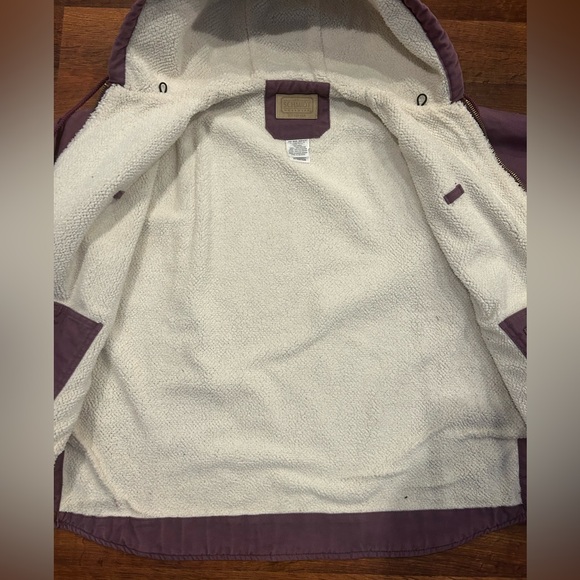 CE Schmidt Workwear Barn Coat Women’s XL Purple Fleece-Lined Hood Canvas - Picture 6 of 8
